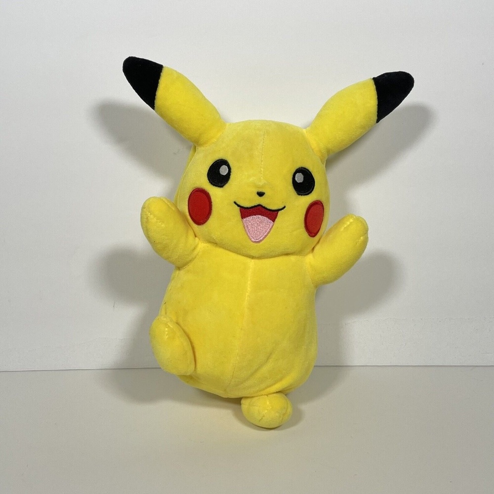 Wicked Cool Toys 2018 8 Inch Yellow Pikachu Pokemon Soft Plush Stuffed Figure